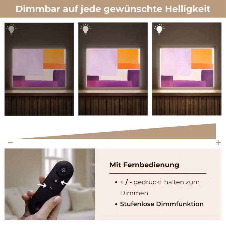 Vlakken - Abstract - Rechthoekig - Oranje Light Box met batterij (Wandlamp) middel -USP_dimbaarDE