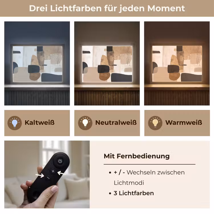 Vlakken - Abstract - Zwart - Strepen Light Box met batterij (Wandlamp) middel -USP_lichtkleurDE