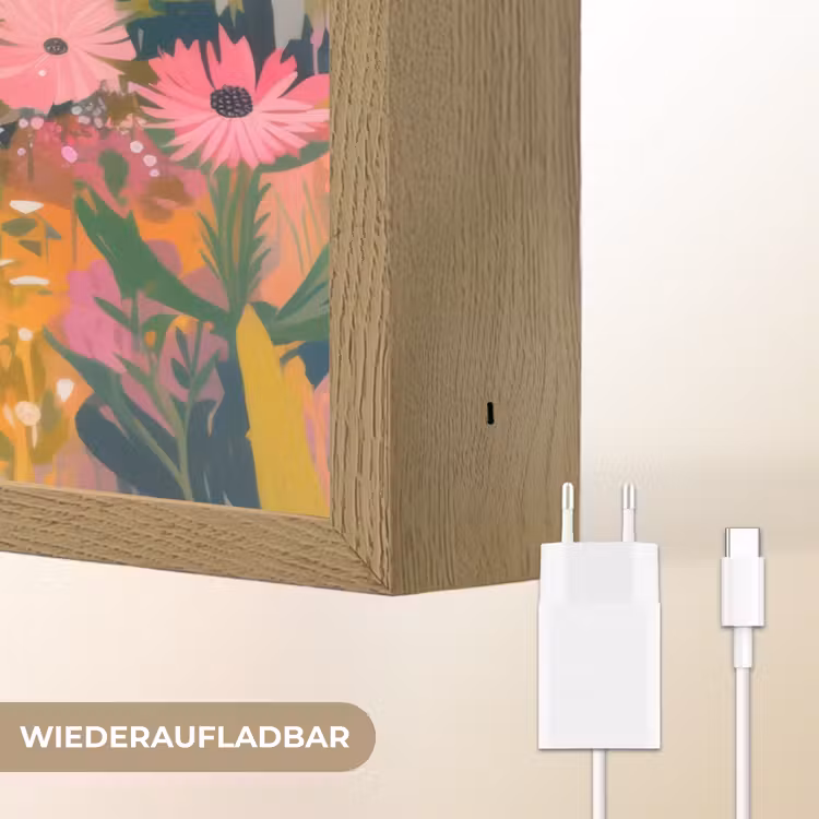 Rivier - Diepte - Bloemen Light Box met batterij (Wandlamp) middel -USP_websiteoplaadbaarDE