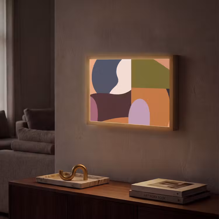 Vormen - Abstract - Kleuren - Vierkant Light Box met batterij (Wandlamp) middel -sfeer1