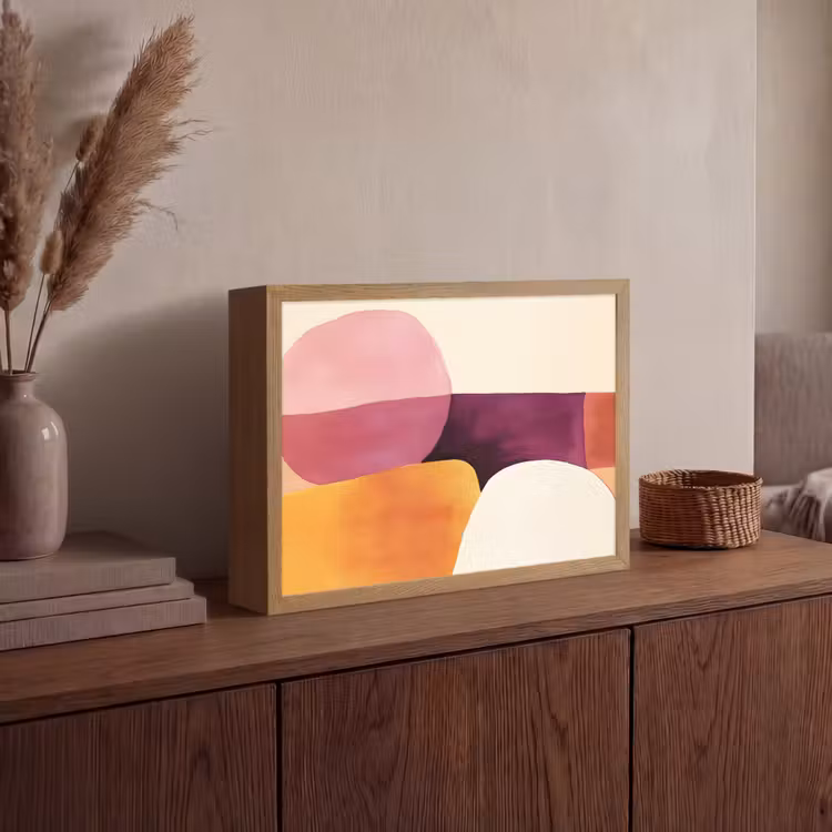 Vormen - Abstract - Kleurrijk Light Box met batterij (Wandlamp) middel -sfeer2