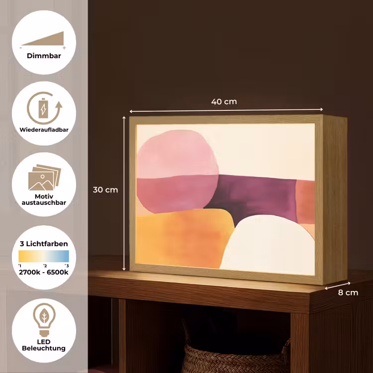 Vormen - Abstract - Kleurrijk Light Box met batterij (Wandlamp) middel -USP_websiteoverzichtDE
