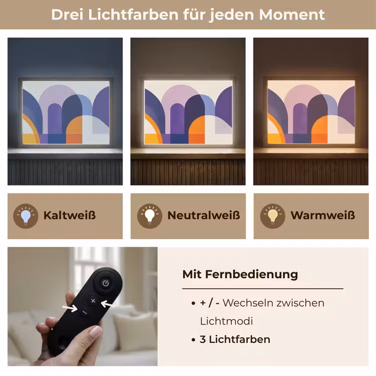 Vormen - Abstract - Grafisch - Oranje Light Box met batterij (Wandlamp) middel -USP_lichtkleurDE