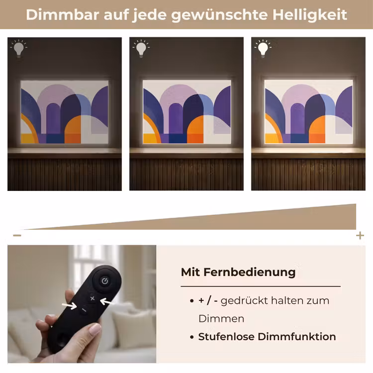 Vormen - Abstract - Grafisch - Oranje Light Box met batterij (Wandlamp) middel -USP_dimbaarDE