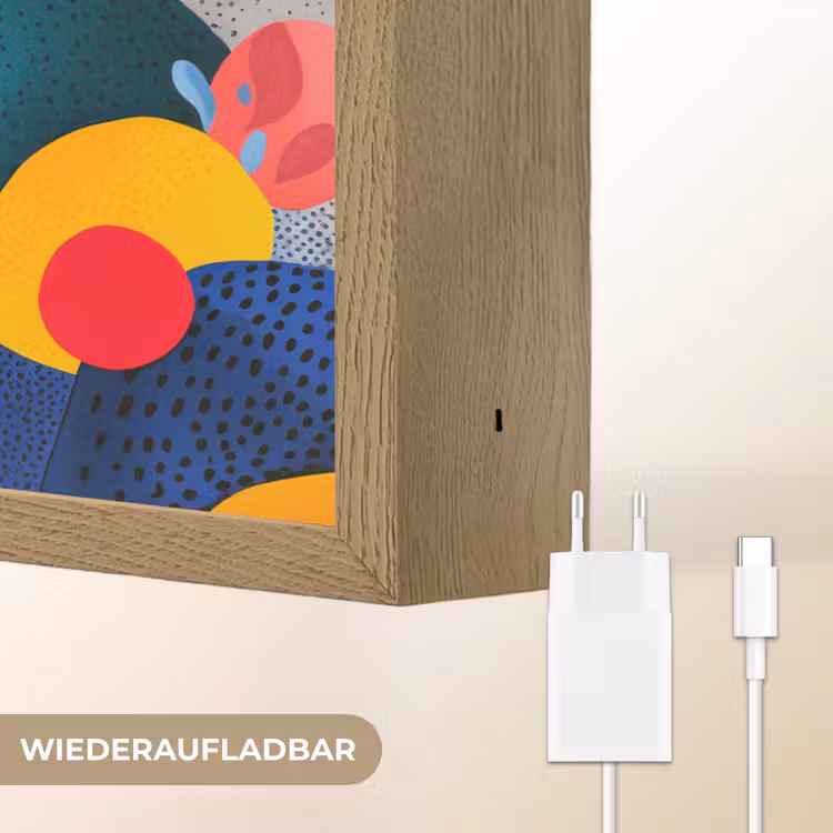 Vormen - Abstract - Stippels - Blauw Light Box met batterij (Wandlamp) middel -USP_websiteoplaadbaarDE