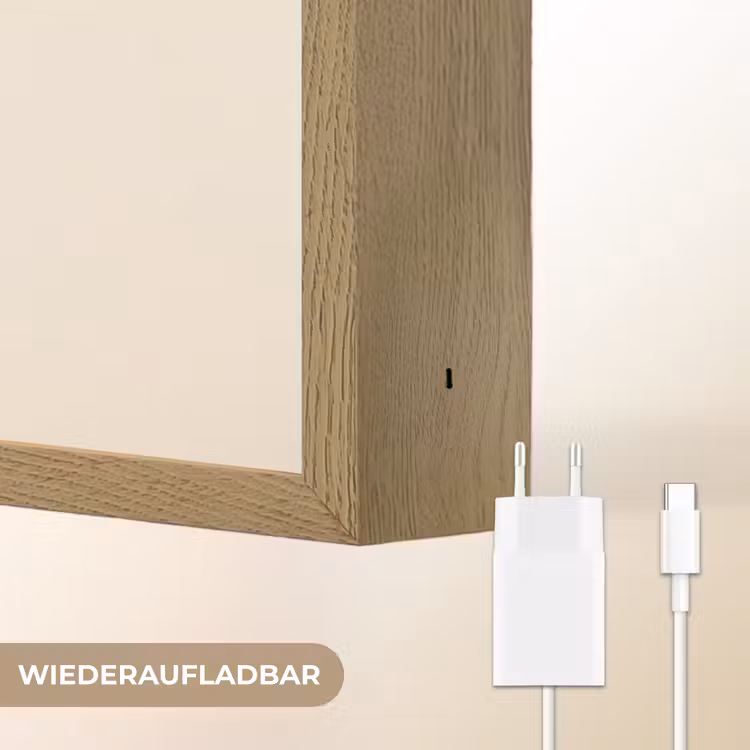 Vormen - Blauw - Abstract Light Box met batterij (Wandlamp) middel -USP_websiteoplaadbaarDE