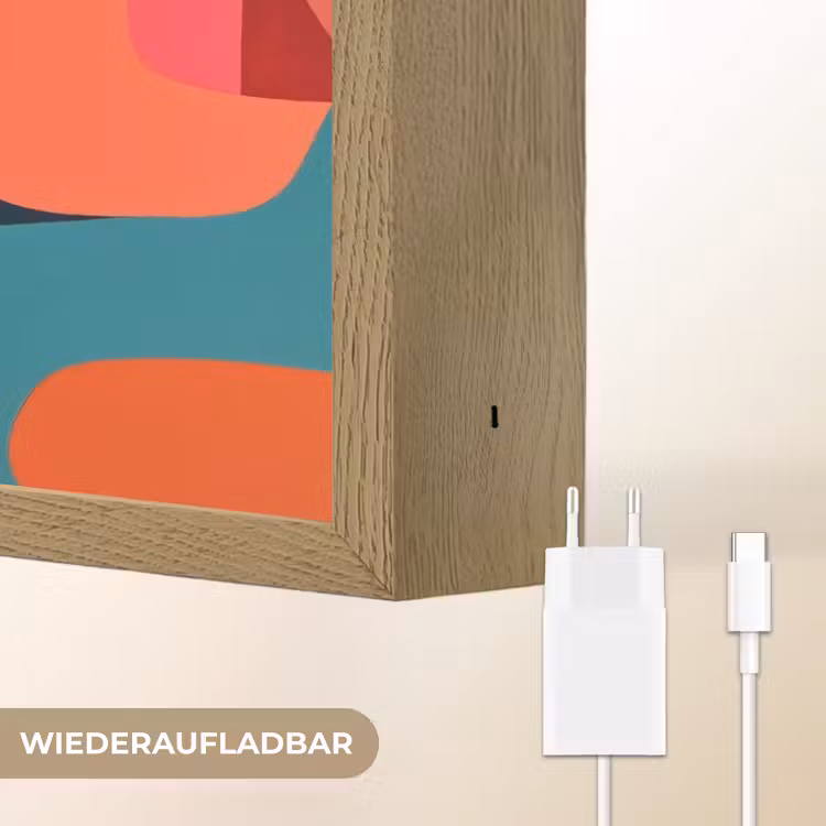 Vormen - Kleurrijk - Abstract - Vlakken Light Box met batterij (Wandlamp) middel -USP_websiteoplaadbaarDE