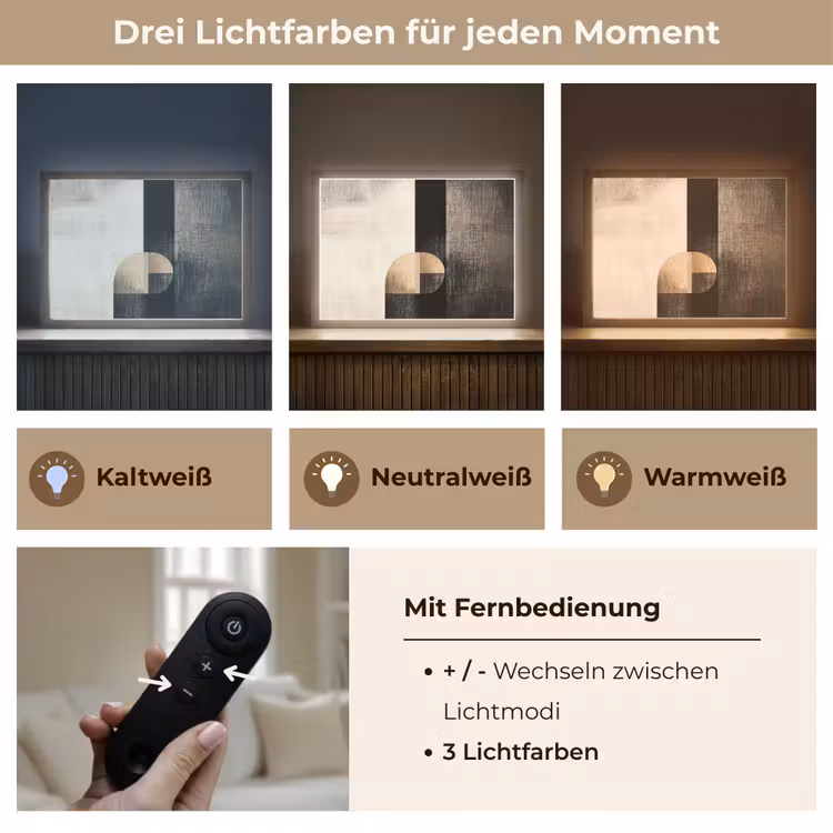 Vormen - Modern - Zwart Light Box met batterij (Wandlamp) middel -USP_lichtkleurDE