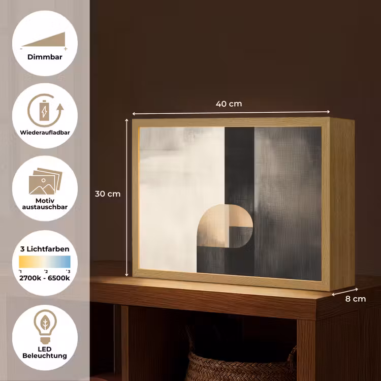 Vormen - Modern - Zwart Light Box met batterij (Wandlamp) middel -USP_websiteoverzichtDE