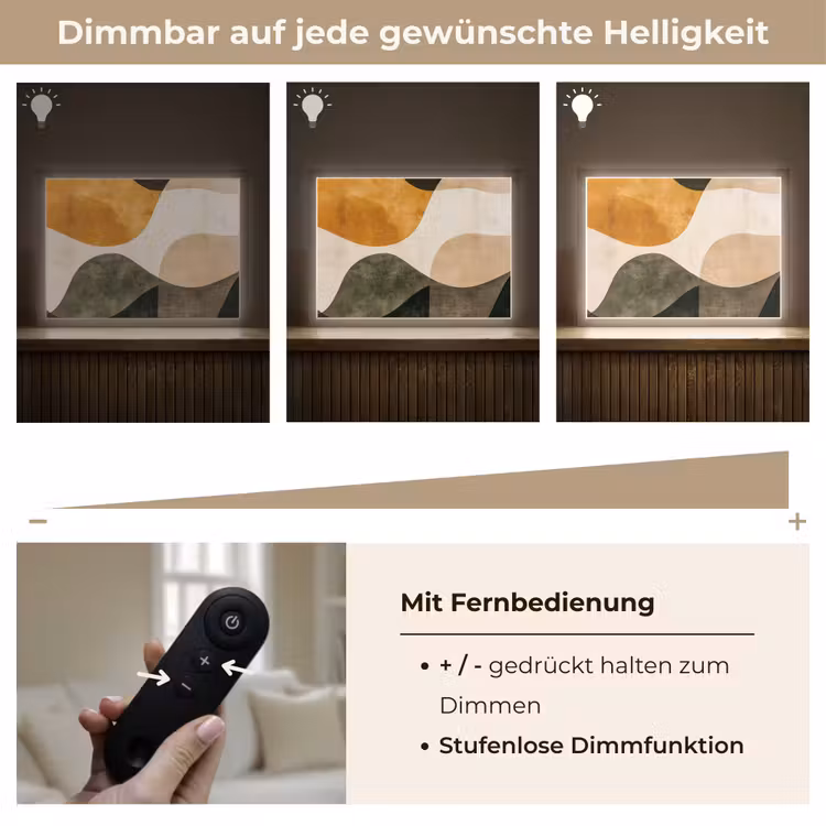 Vormen - Okergeel - Abstract Light Box met batterij (Wandlamp) middel -USP_dimbaarDE