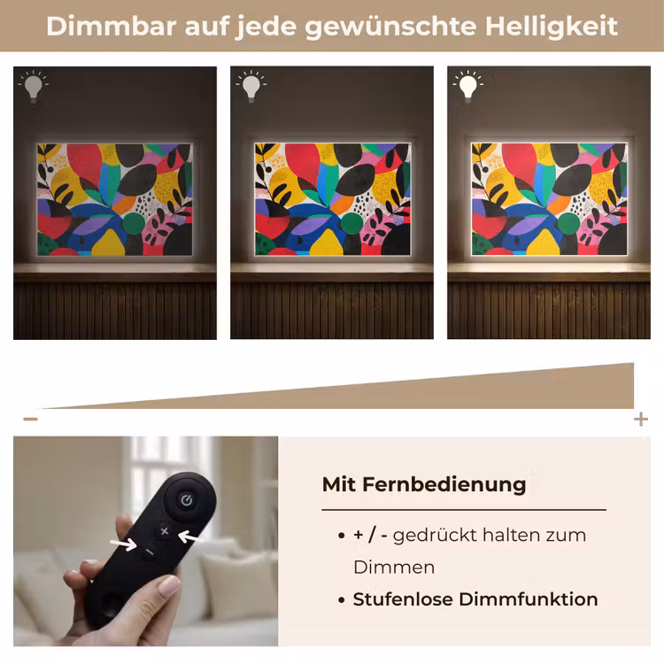 Vormen - Stippen - Kleurrijk Light Box met batterij (Wandlamp) middel -USP_dimbaarDE