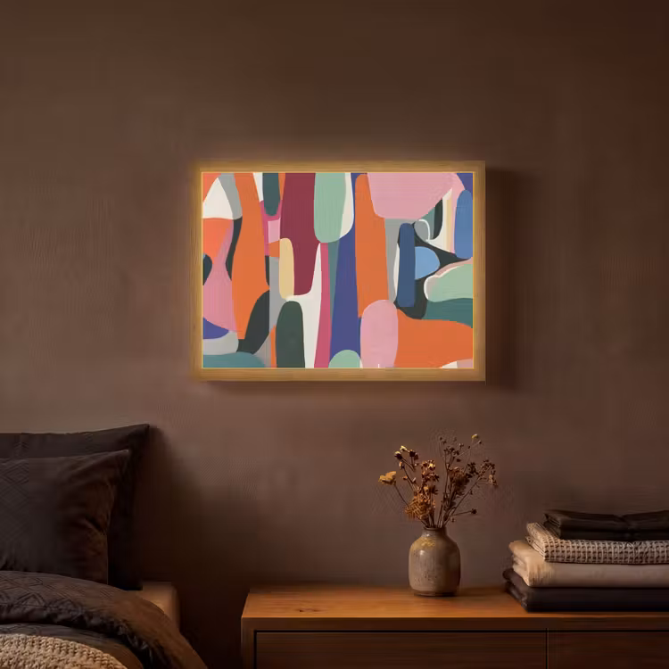 Vormen - Ritmisch - Kleuren - Abstract Light Box met batterij (Wandlamp) middel -sfeer4