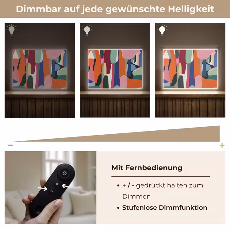 Vormen - Ritmisch - Kleuren - Abstract Light Box met batterij (Wandlamp) middel -USP_dimbaarDE