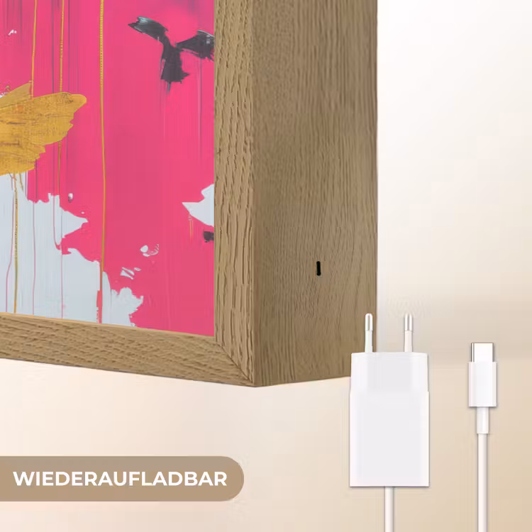 Vrouw - Abstract - Kleurrijk Light Box met batterij (Wandlamp) middel -USP_websiteoplaadbaarDE
