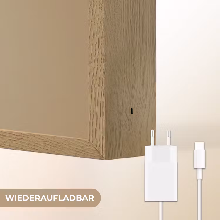 Vrouw - Beige - Bloem - Modern - Portret Light Box met batterij (Wandlamp) middel -USP_websiteoplaadbaarDE