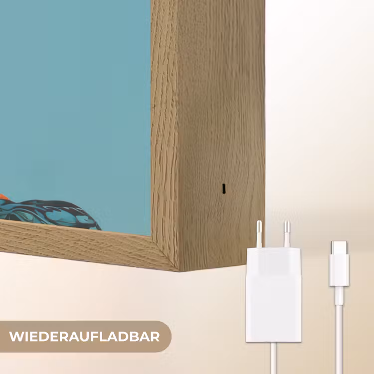 Vrouw - Blauw - Vlinder - Bloemen - Aesthetic Light Box met batterij (Wandlamp) middel -USP_websiteoplaadbaarDE