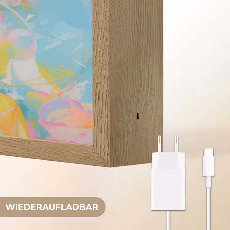 Vrouw - Blond - Roze kauwgom - Kleurrijk - Pastel Light Box met batterij (Wandlamp) middel -USP_websiteoplaadbaarDE