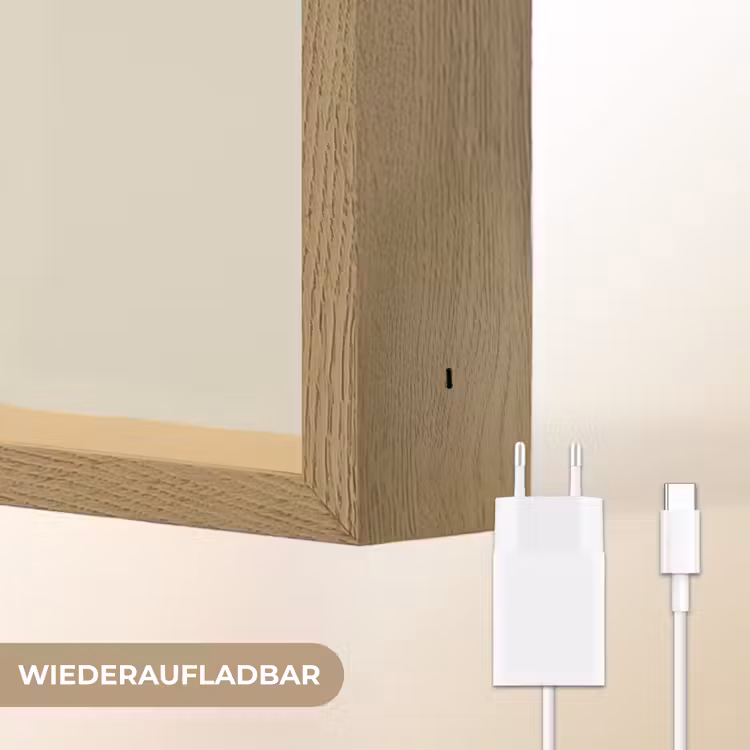 Vrouw - Bloem - Geel - Minimalistisch Light Box met batterij (Wandlamp) middel -USP_websiteoplaadbaarDE