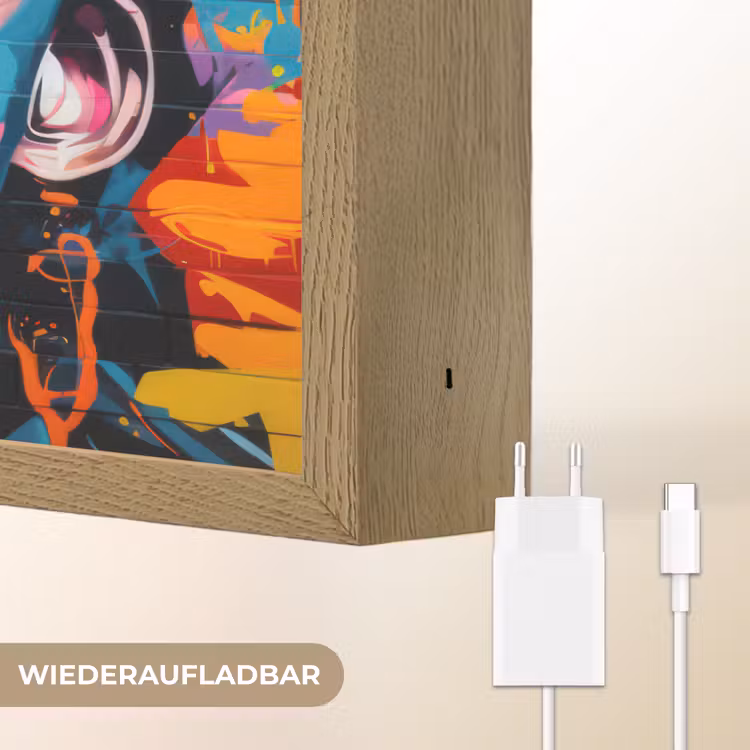 Vrouw - Bril - Kleuren - Graffiti Light Box met batterij (Wandlamp) middel -USP_websiteoplaadbaarDE