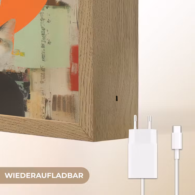 Vrouw - Bril - Strik - Retro Light Box met batterij (Wandlamp) middel -USP_websiteoplaadbaarDE