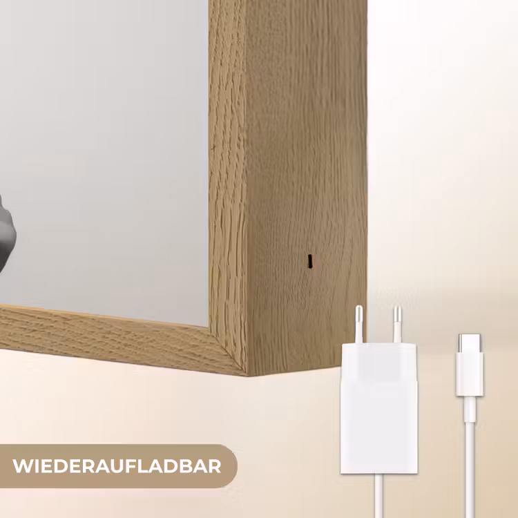Vrouw - Champagne - Modern Light Box met batterij (Wandlamp) middel -USP_websiteoplaadbaarDE