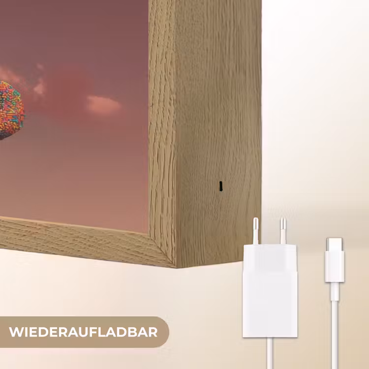 Vrouw - Donuts - Kleurrijk Light Box met batterij (Wandlamp) middel -USP_websiteoplaadbaarDE