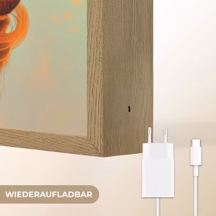 Vrouw - Aardbeien - Kroon Light Box met batterij (Wandlamp) middel -USP_websiteoplaadbaarDE