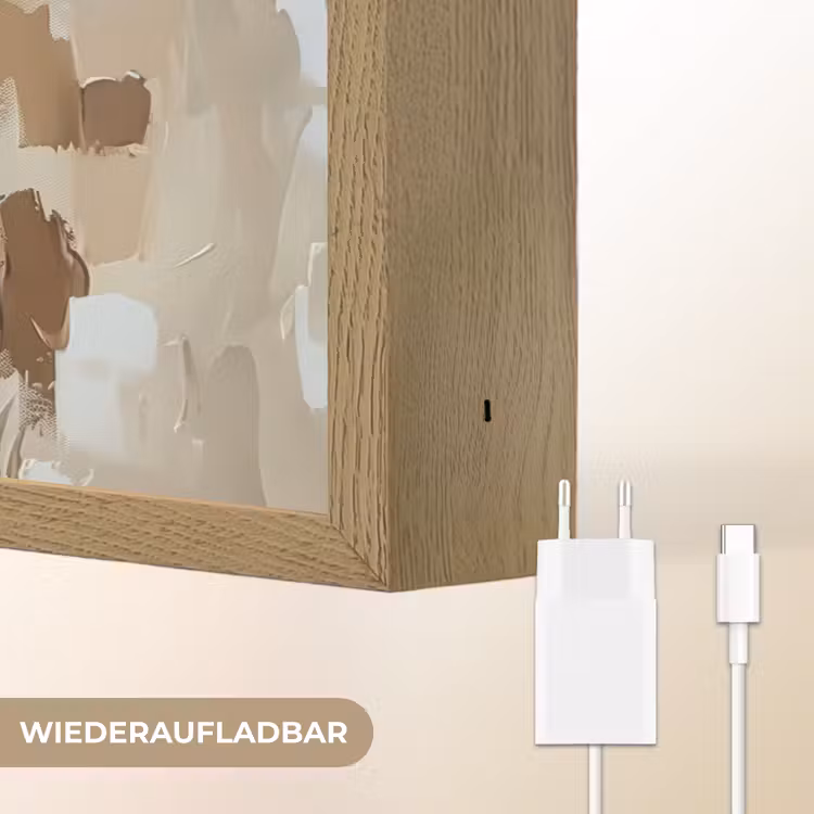 Vrouw - Verf - Abstract - Beige - Modern Light Box met batterij (Wandlamp) middel -USP_websiteoplaadbaarDE