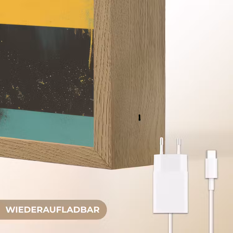 Vrouw - Kleurvlakken - Klassieke schilderkunst Light Box met batterij (Wandlamp) middel -USP_websiteoplaadbaarDE