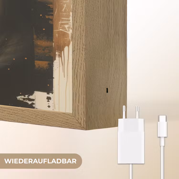 Vrouw - Gezicht - Abstract - Kunst Light Box met batterij (Wandlamp) middel -USP_websiteoplaadbaarDE