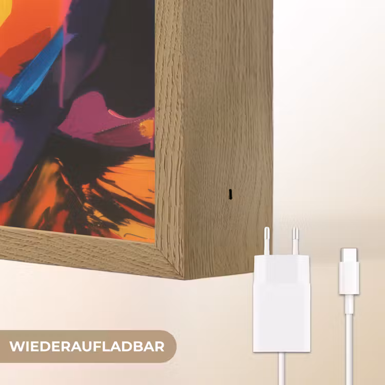 Vrouw - Gezicht - Kleurrijk Light Box met batterij (Wandlamp) middel -USP_websiteoplaadbaarDE