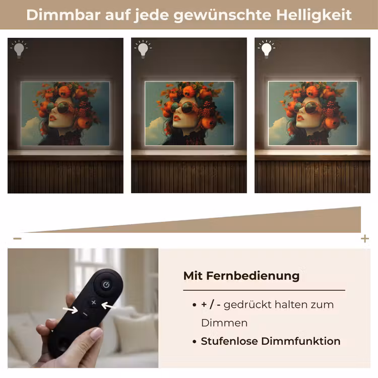 Vrouw - Granaatappel - Herfst - Zonnebril Light Box met batterij (Wandlamp) middel -USP_dimbaarDE