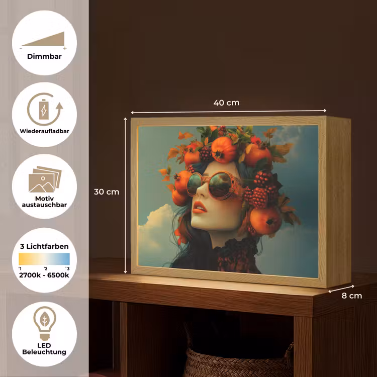 Vrouw - Granaatappel - Herfst - Zonnebril Light Box met batterij (Wandlamp) middel -USP_websiteoverzichtDE