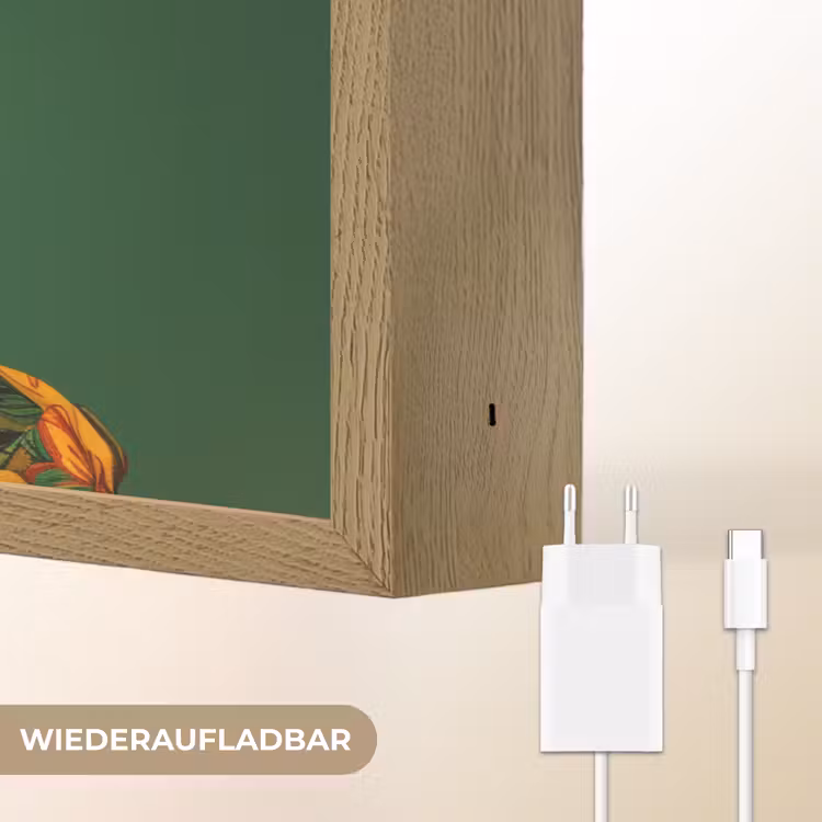 Vrouw - Groen - Modern - Bril - Abstract Light Box met batterij (Wandlamp) middel -USP_websiteoplaadbaarDE