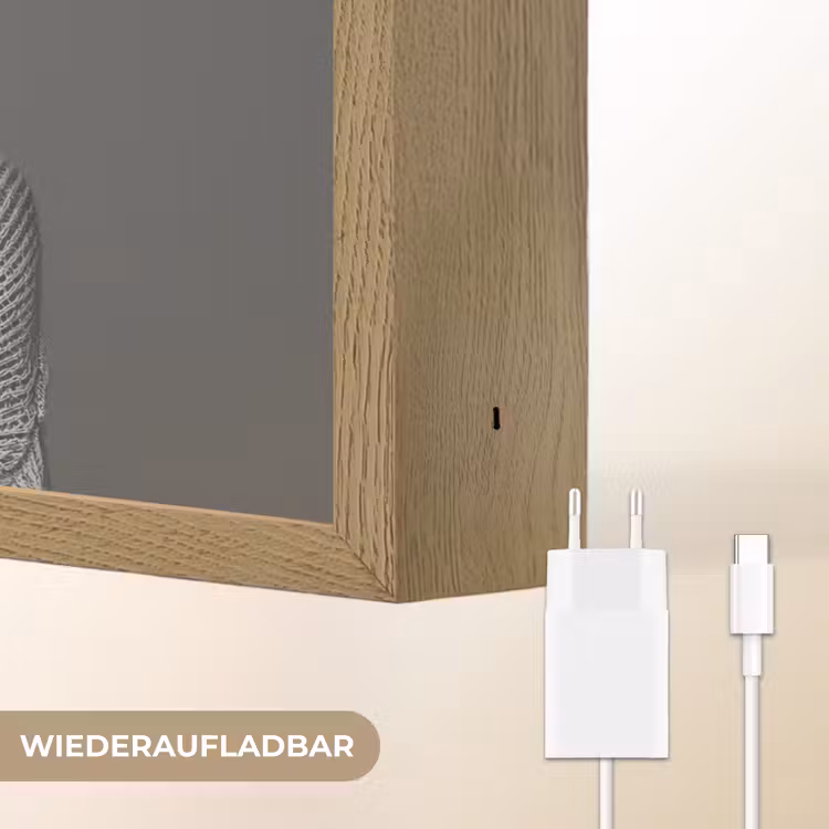 Vrouw - Koffie - Zwart - Wit Light Box met batterij (Wandlamp) middel -USP_websiteoplaadbaarDE