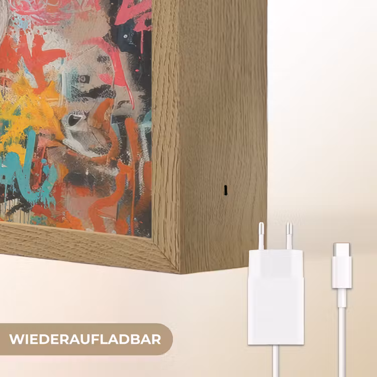 Vrouw - Kauwgom - Graffiti - Love Light Box met batterij (Wandlamp) middel -USP_websiteoplaadbaarDE