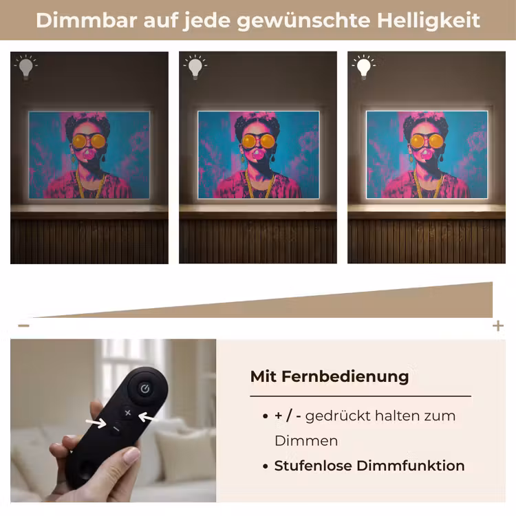 Vrouw - Kauwgom - Zonnebril - Oranje Light Box met batterij (Wandlamp) middel -USP_dimbaarDE