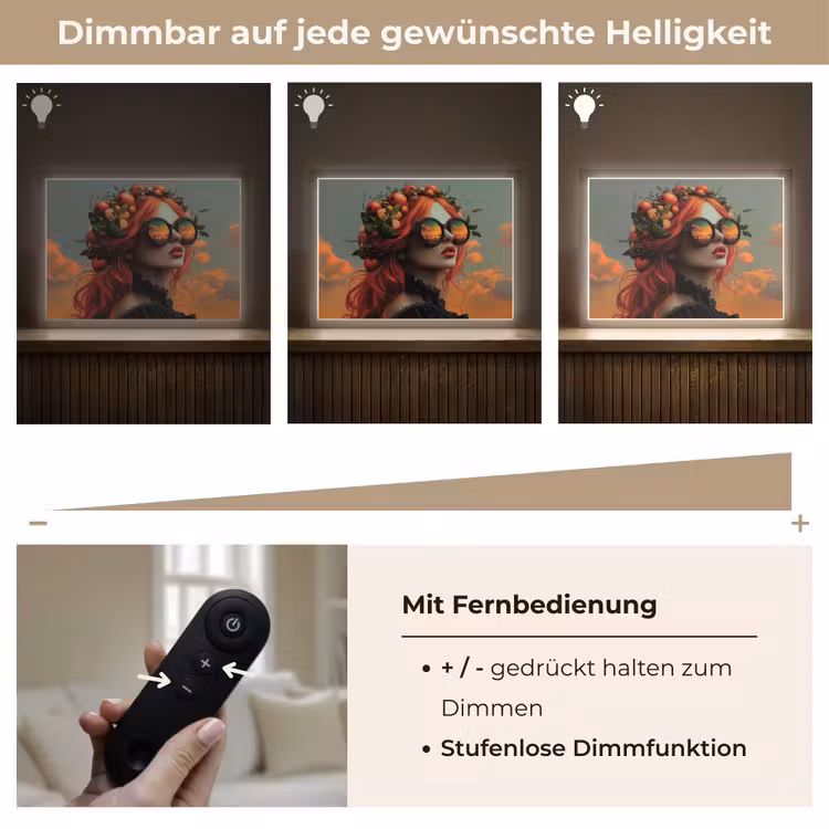 Vrouw - Kroon - Tomaat - Bascilicum - Zonnebril Light Box met batterij (Wandlamp) middel -USP_dimbaarDE