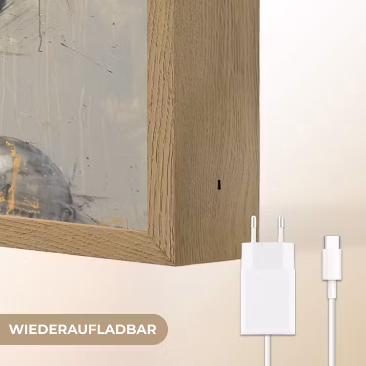 Vrouw - Kunst - Goud - Abstract - Glamour Light Box met batterij (Wandlamp) middel -USP_websiteoplaadbaarDE