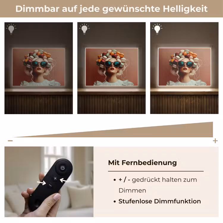 Vrouw - Macarons - Bril Light Box met batterij (Wandlamp) middel -USP_dimbaarDE
