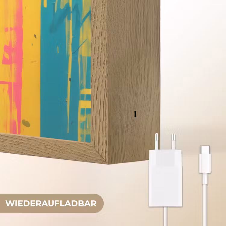 Vrouw - Verfstrepen - Gekleurd Light Box met batterij (Wandlamp) middel -USP_websiteoplaadbaarDE