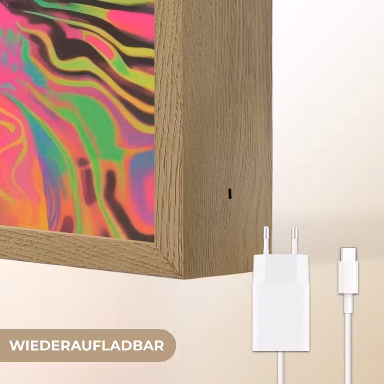Vrouw - Microfoon - Neon Light Box met batterij (Wandlamp) middel -USP_websiteoplaadbaarDE