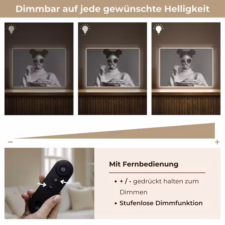Vrouw - Pasta - Zonnebril Light Box met batterij (Wandlamp) middel -USP_dimbaarDE