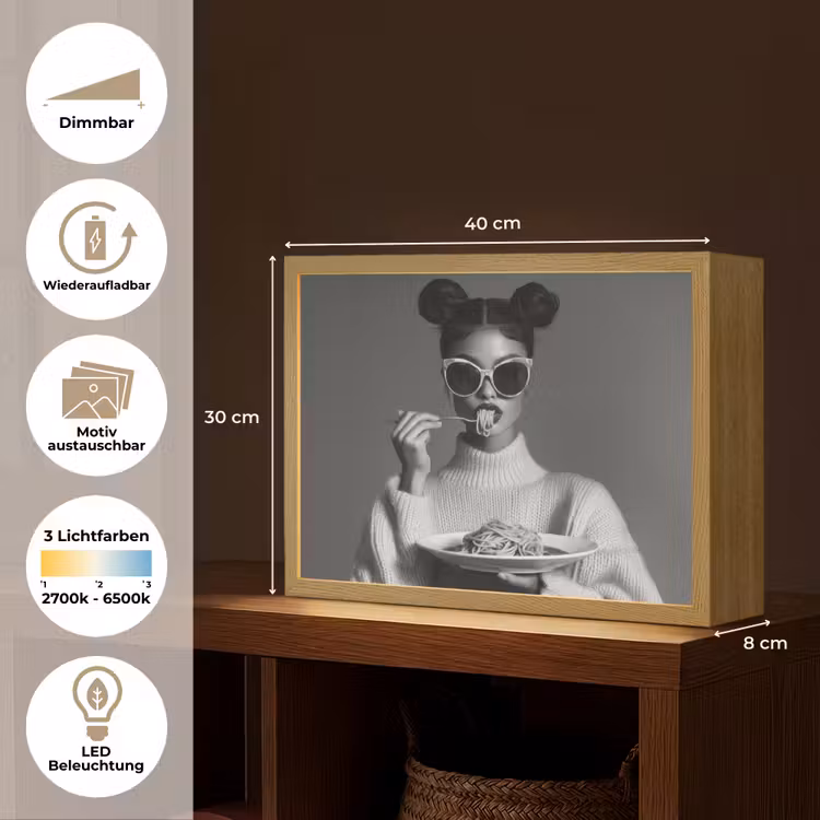 Vrouw - Pasta - Zonnebril Light Box met batterij (Wandlamp) middel -USP_websiteoverzichtDE