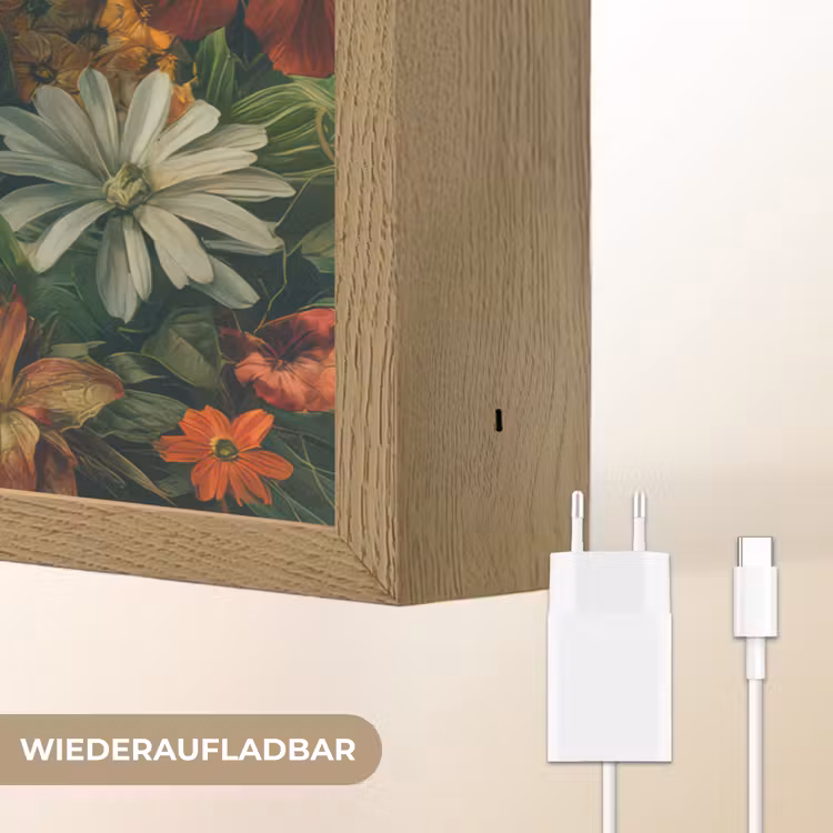 Vrouw - Panterprint - Jungle - Natuur - Luxe Light Box met batterij (Wandlamp) middel -USP_websiteoplaadbaarDE