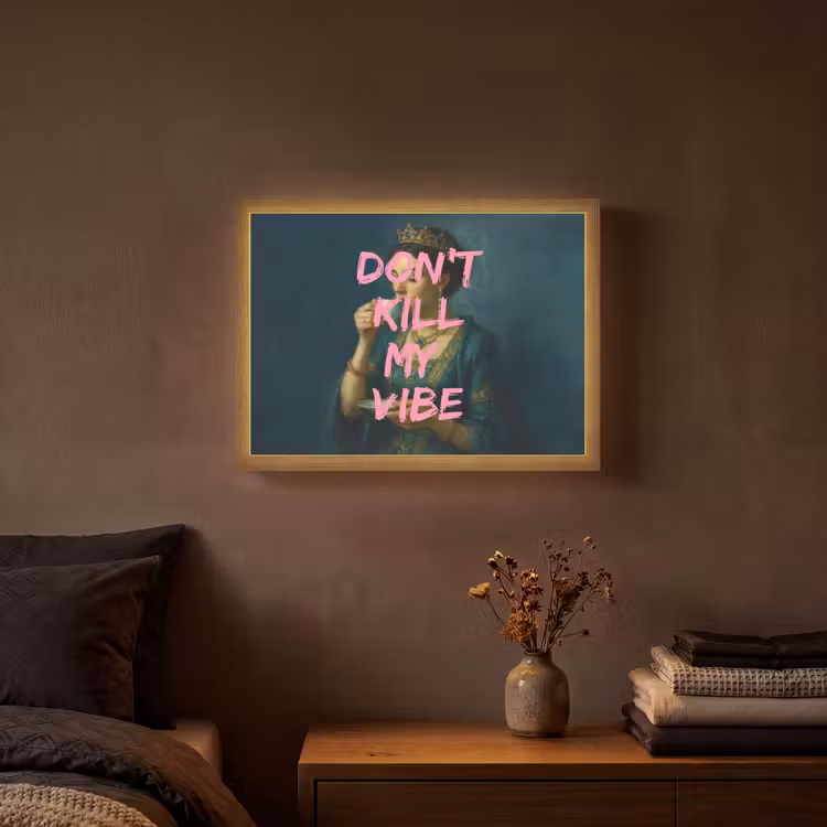 Vrouw - Portret - Kroon Light Box met batterij (Wandlamp) middel -sfeer4