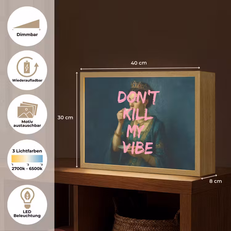 Vrouw - Portret - Kroon Light Box met batterij (Wandlamp) middel -USP_websiteoverzichtDE