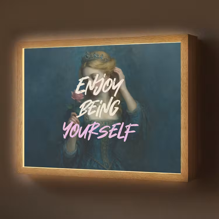 Vrouw - Roos - Quote Light Box met batterij (Wandlamp) middel -z3d_website