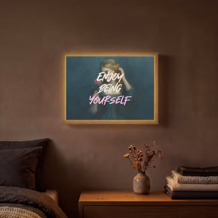Vrouw - Roos - Quote Light Box met batterij (Wandlamp) middel -sfeer4