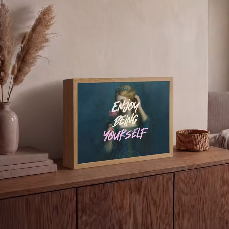 Vrouw - Roos - Quote Light Box met batterij (Wandlamp) middel -sfeer2